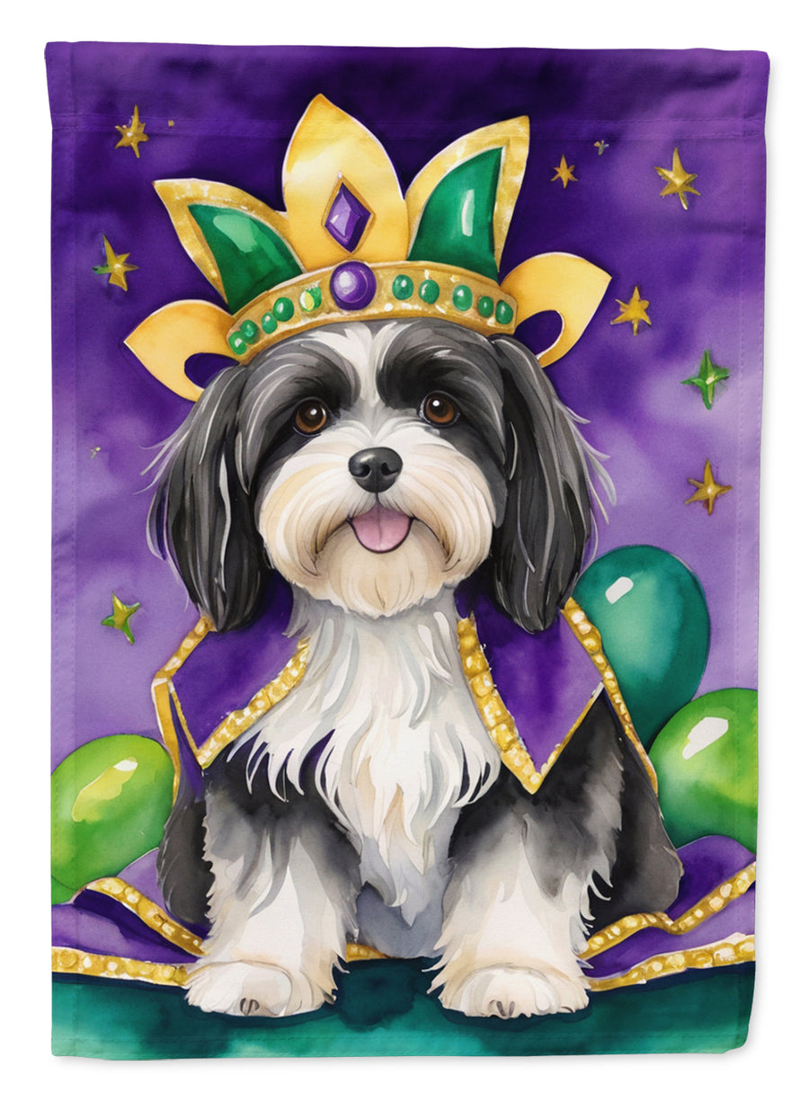 Havanese King of Mardi Gras Garden Flag Image 1