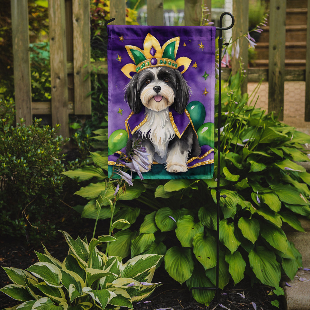 Havanese King of Mardi Gras Garden Flag Image 2