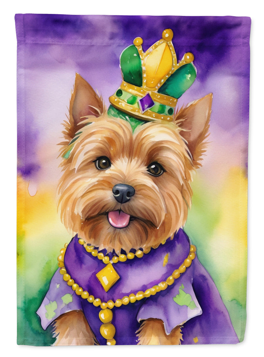 Norwich Terrier King of Mardi Gras Garden Flag Image 1