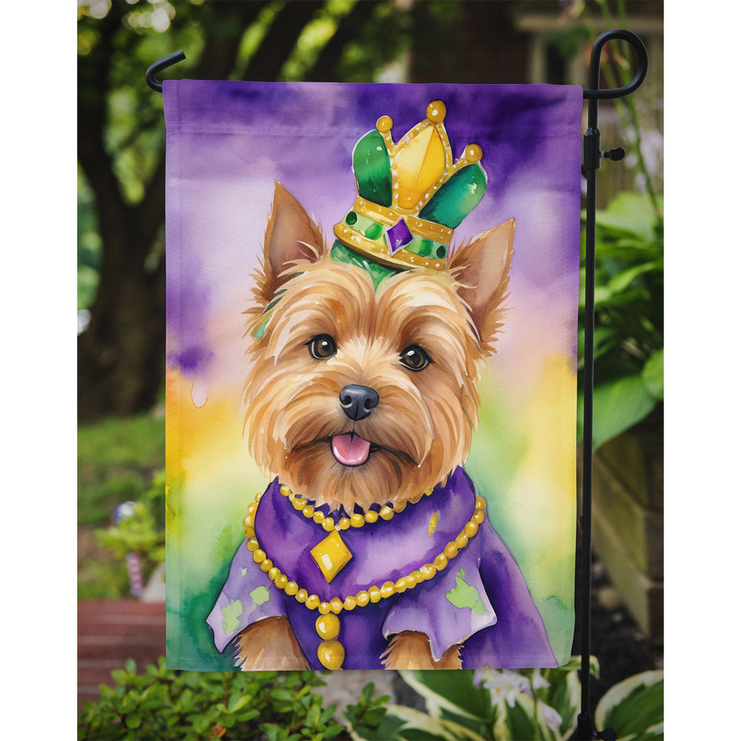 Norwich Terrier King of Mardi Gras Garden Flag Image 3