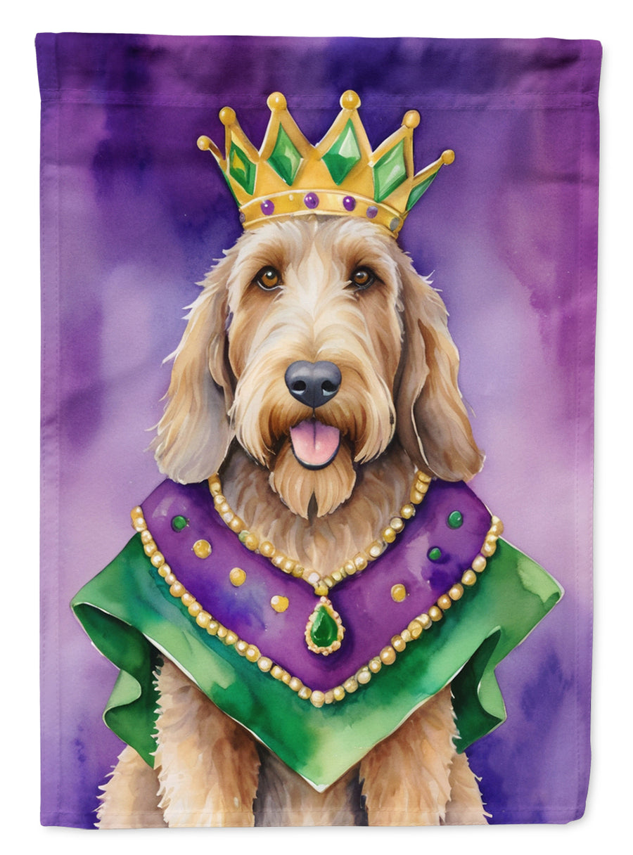 Otterhound King of Mardi Gras Garden Flag Image 1