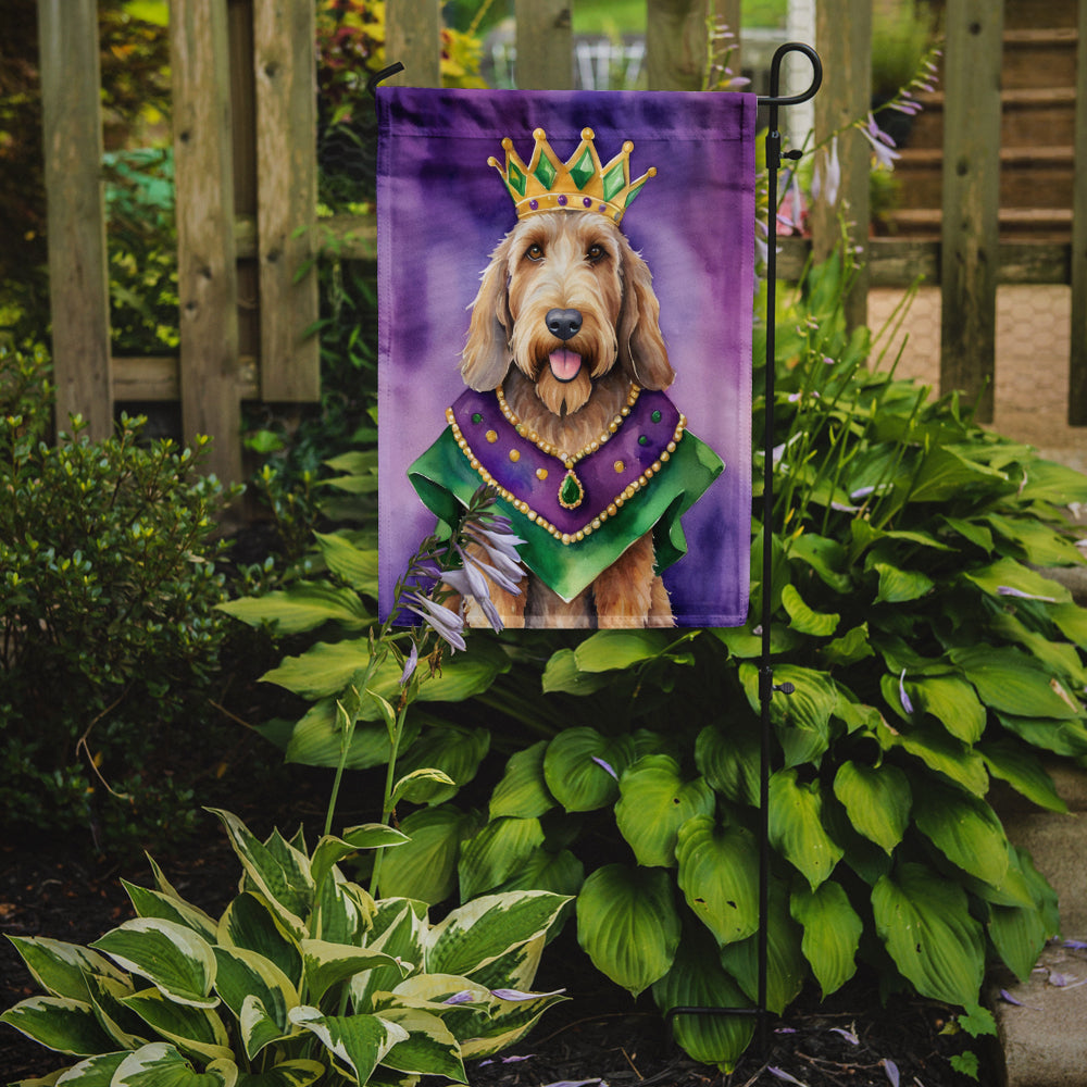 Otterhound King of Mardi Gras Garden Flag Image 2