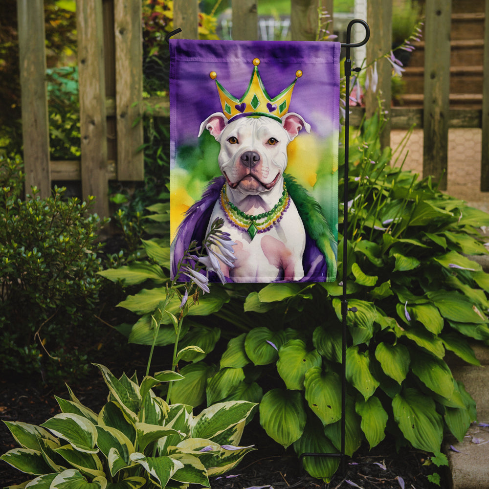 Pit Bull Terrier King of Mardi Gras Garden Flag Image 2