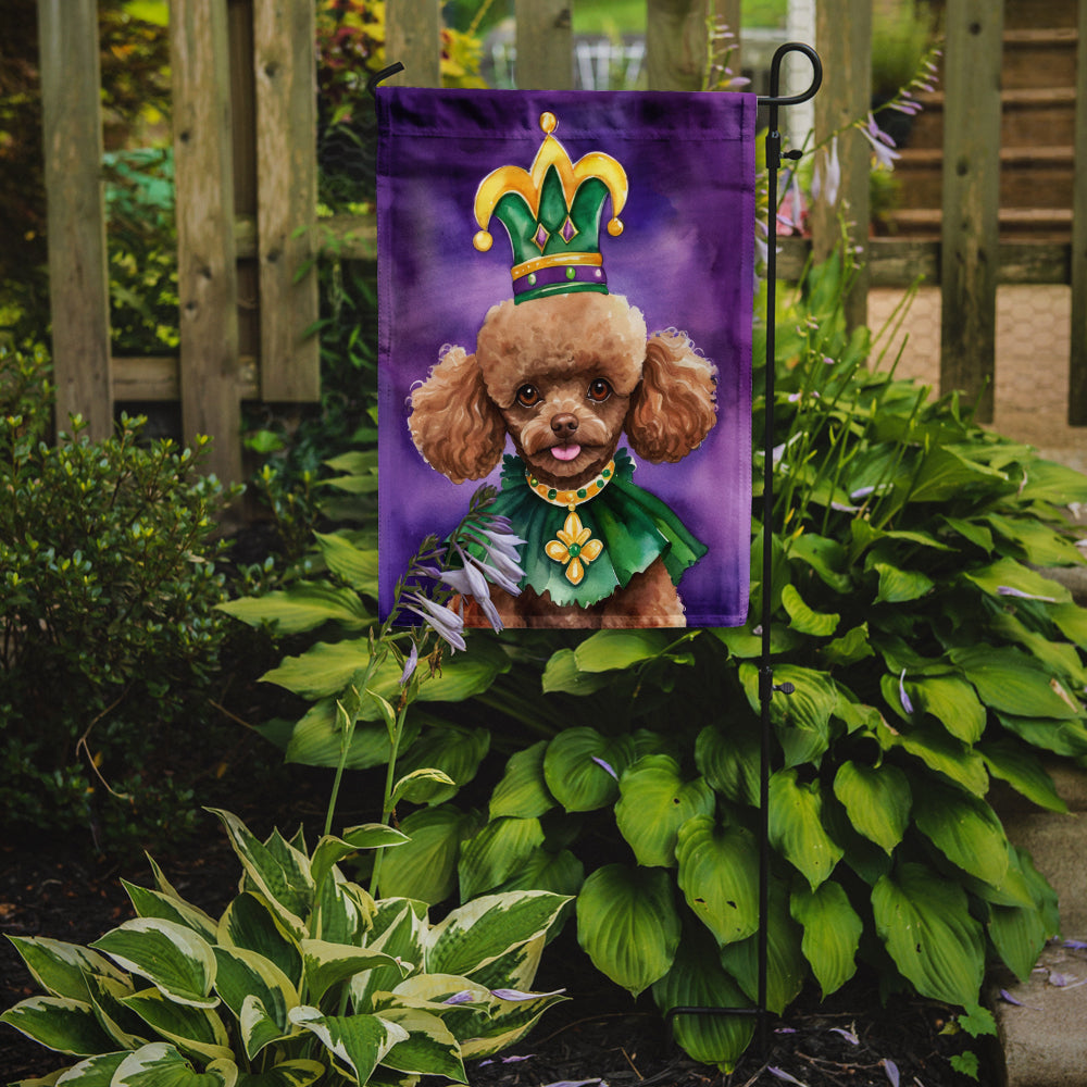 Poodle King of Mardi Gras Garden Flag Image 2