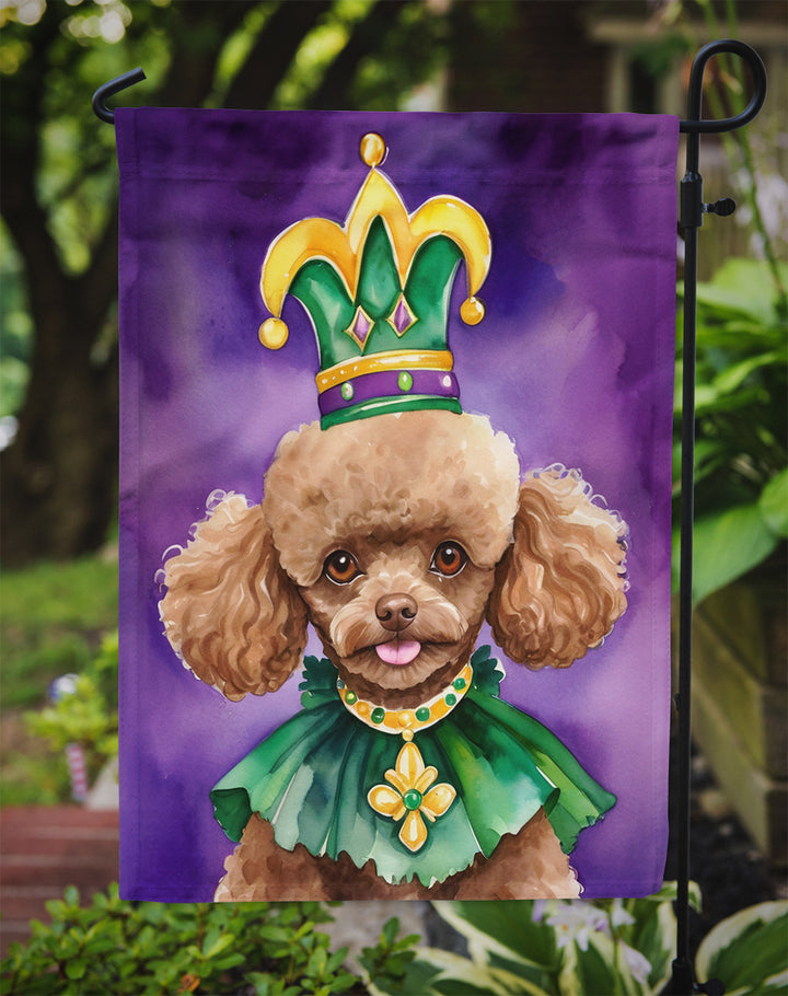 Poodle King of Mardi Gras Garden Flag Image 3