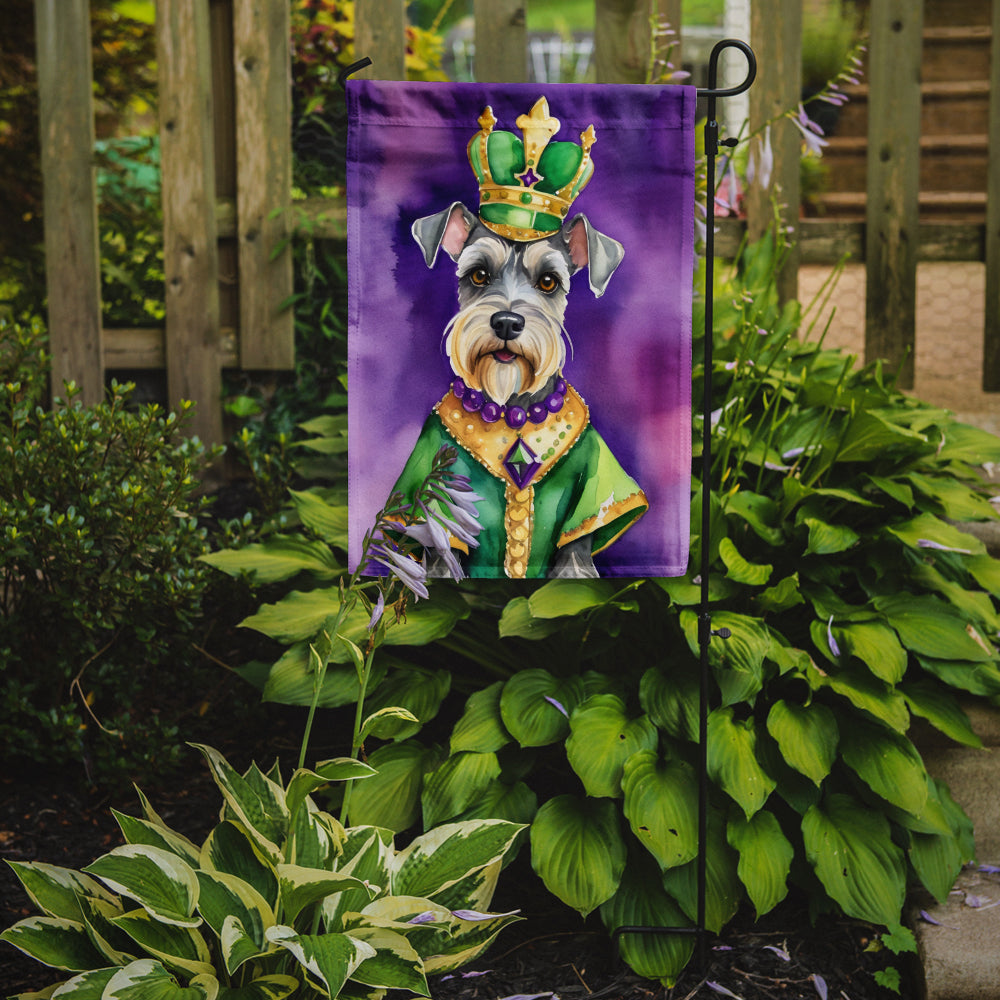 Schnauzer King of Mardi Gras Garden Flag Image 2