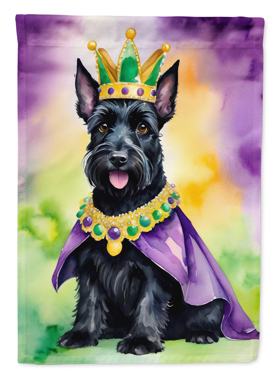 Scottish Terrier King of Mardi Gras Garden Flag Image 1