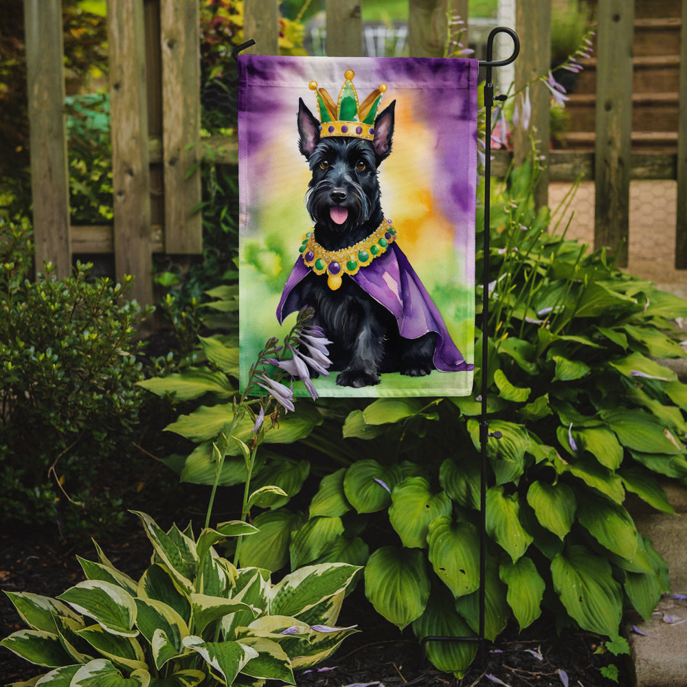 Scottish Terrier King of Mardi Gras Garden Flag Image 2