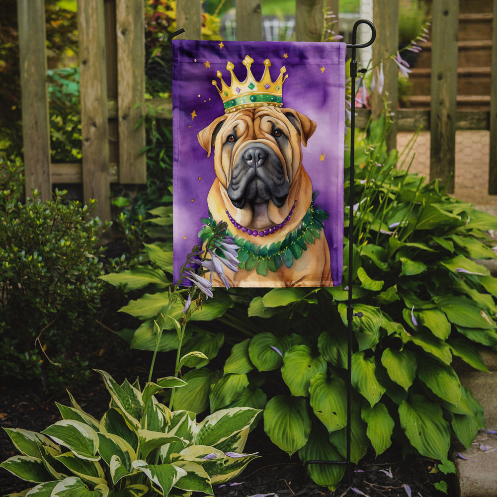 Shar Pei King of Mardi Gras Garden Flag Image 2