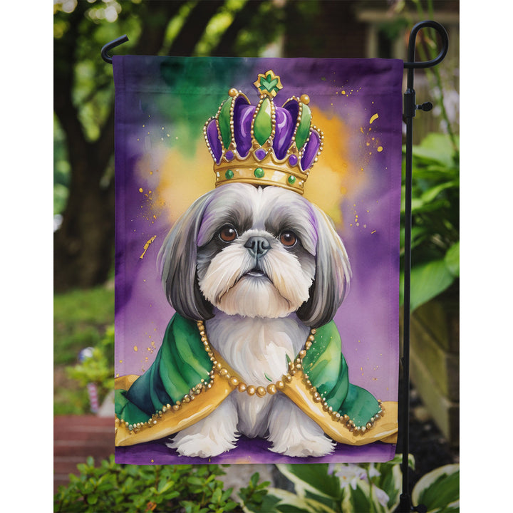 Shih Tzu King of Mardi Gras Garden Flag Image 3