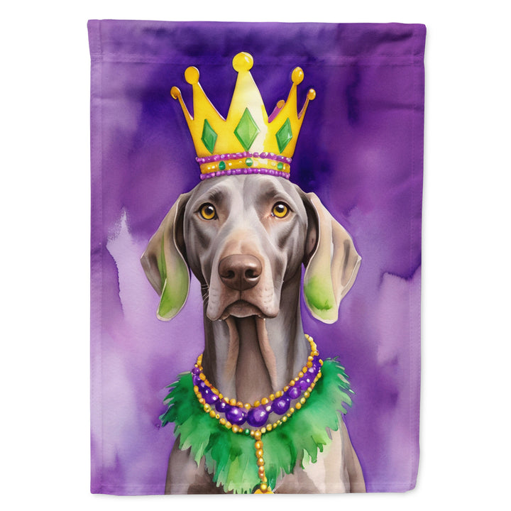 Weimaraner King of Mardi Gras Garden Flag Image 1