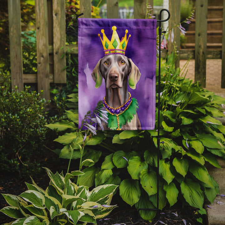 Weimaraner King of Mardi Gras Garden Flag Image 2