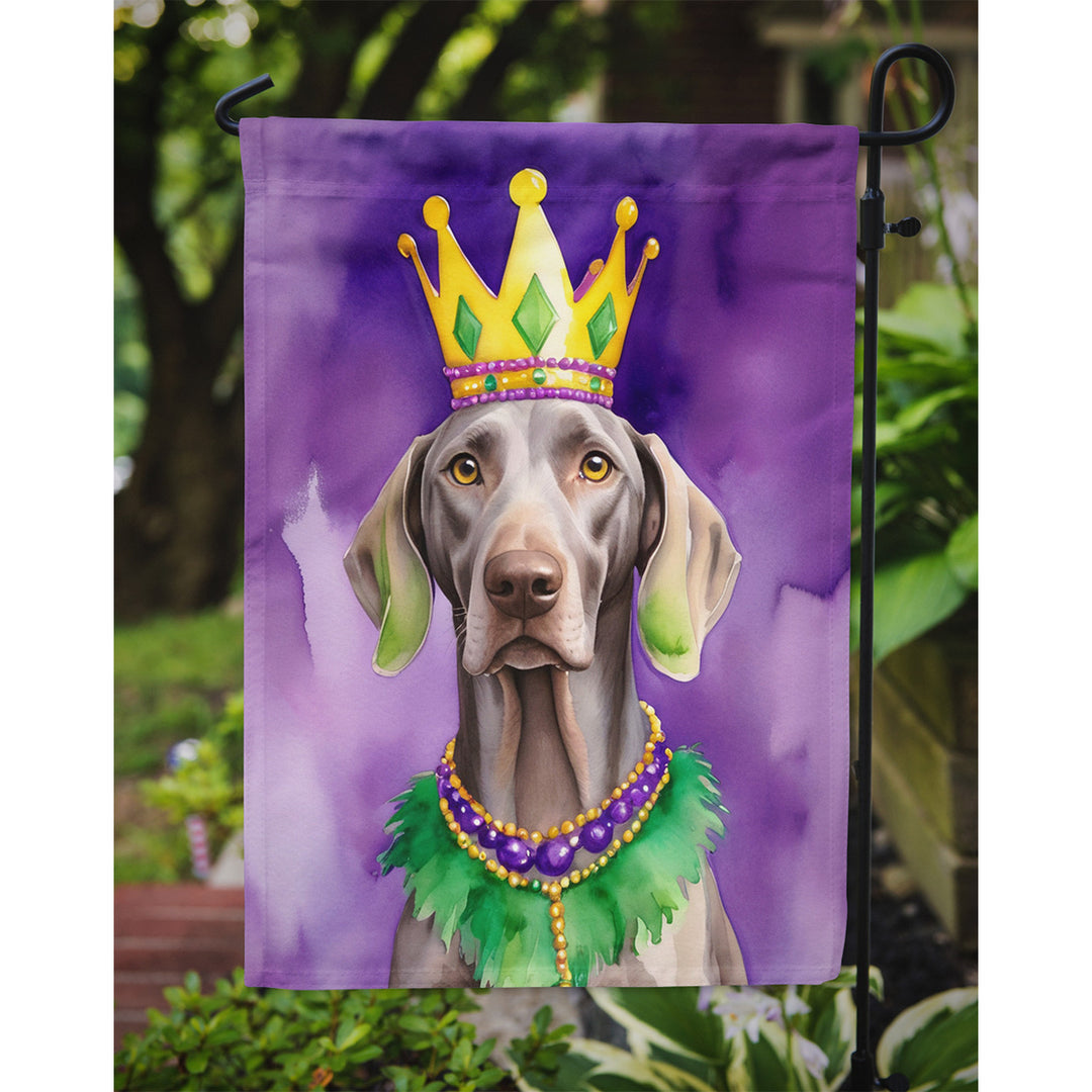 Weimaraner King of Mardi Gras Garden Flag Image 3