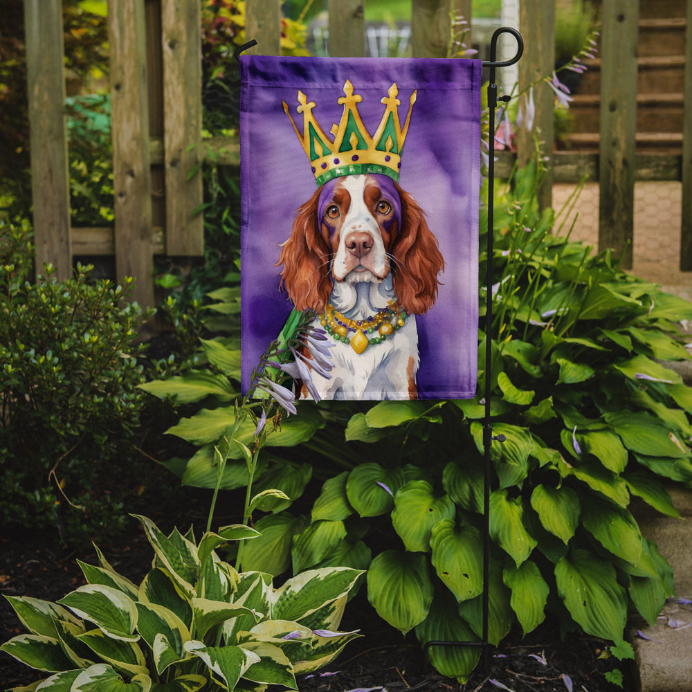 Welsh Springer Spaniel King of Mardi Gras Garden Flag Image 2