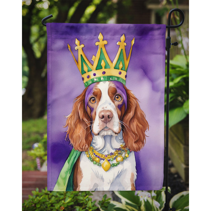 Welsh Springer Spaniel King of Mardi Gras Garden Flag Image 3