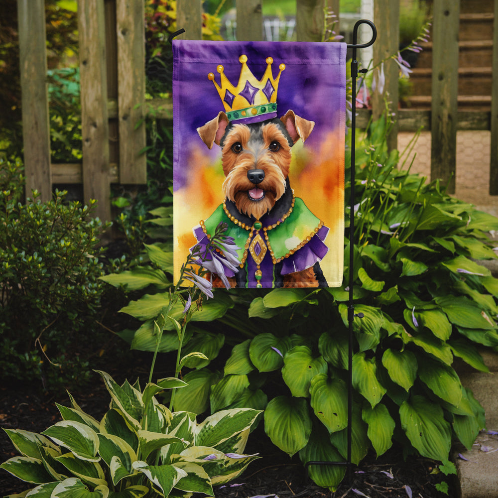 Welsh Terrier King of Mardi Gras Garden Flag Image 2