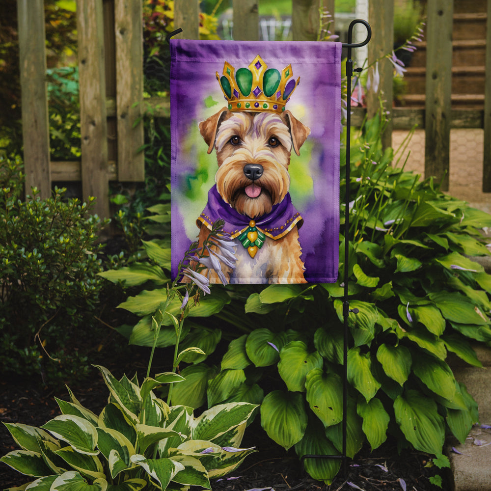 Wheaten Terrier King of Mardi Gras Garden Flag Image 2