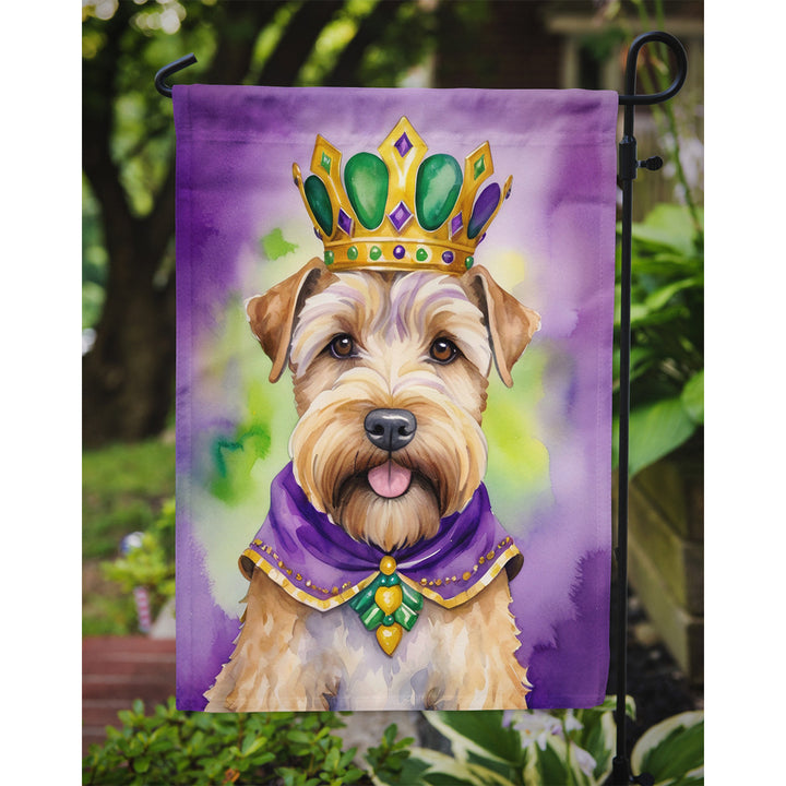 Wheaten Terrier King of Mardi Gras Garden Flag Image 3