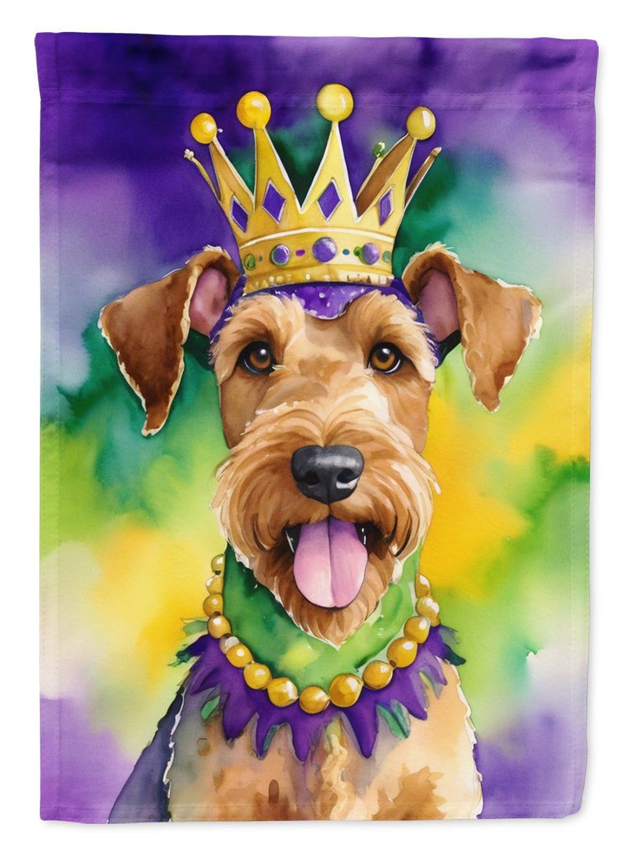 Airedale Terrier King of Mardi Gras House Flag Image 1