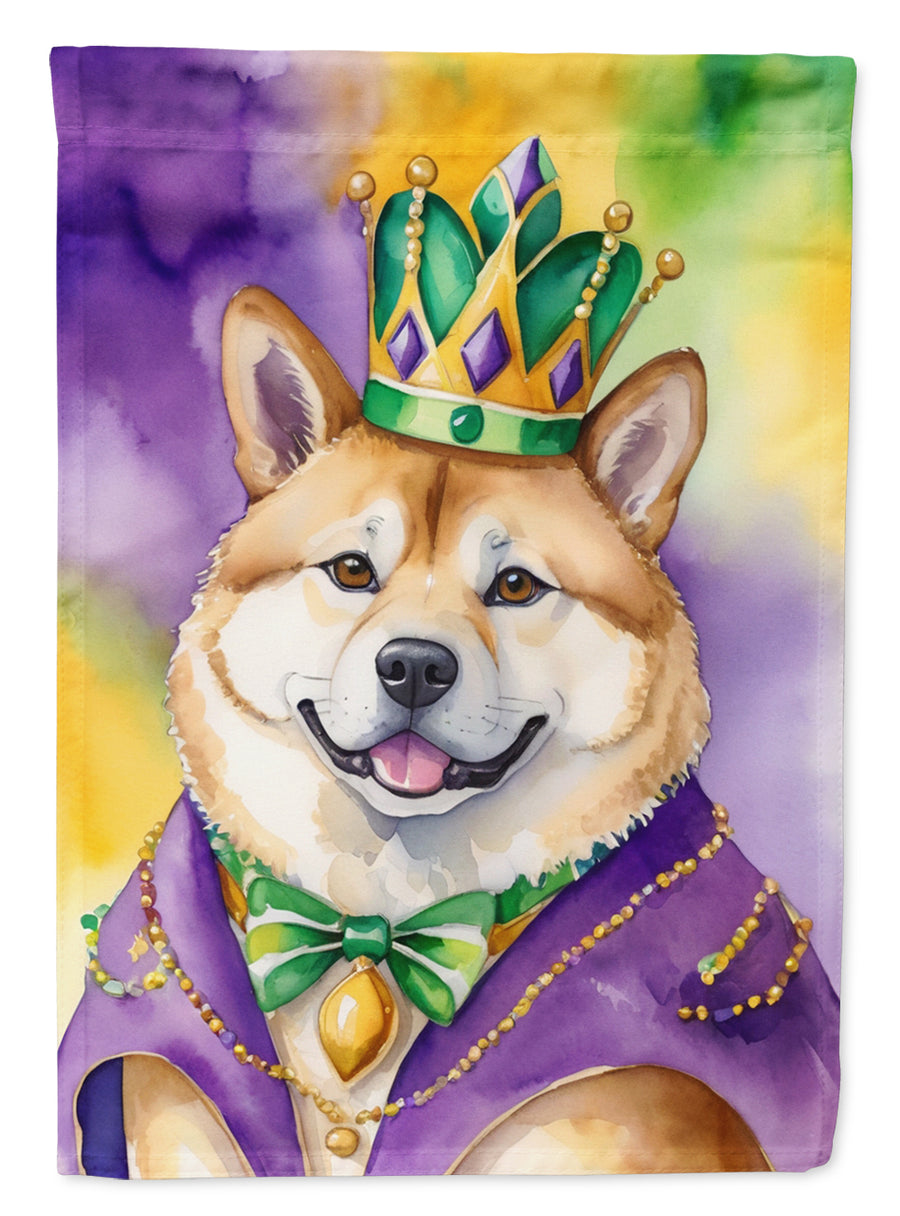 Akita King of Mardi Gras House Flag Image 1