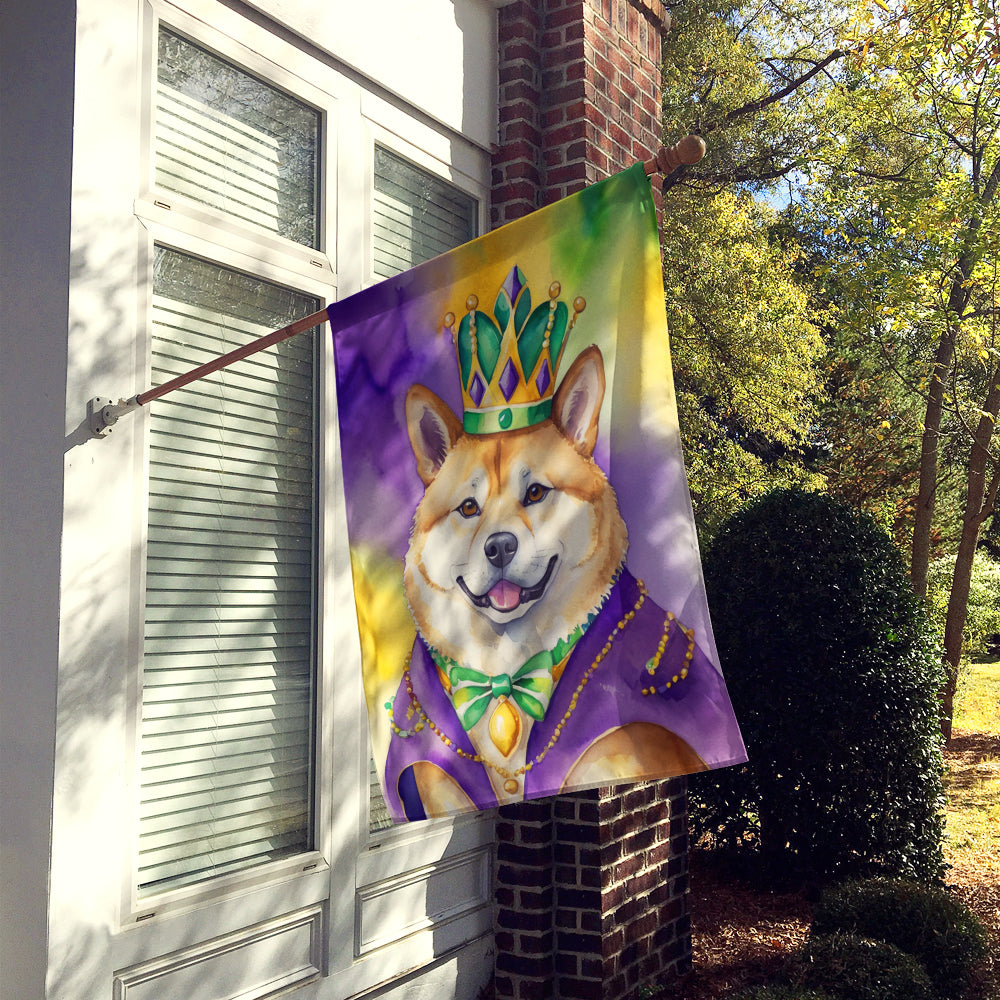 Akita King of Mardi Gras House Flag Image 2