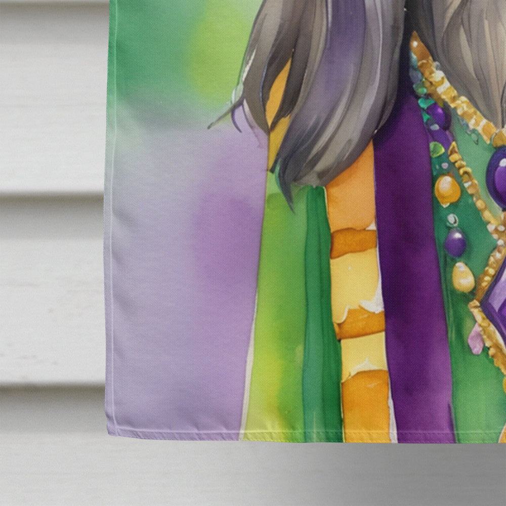 Afghan Hound King of Mardi Gras House Flag Image 4