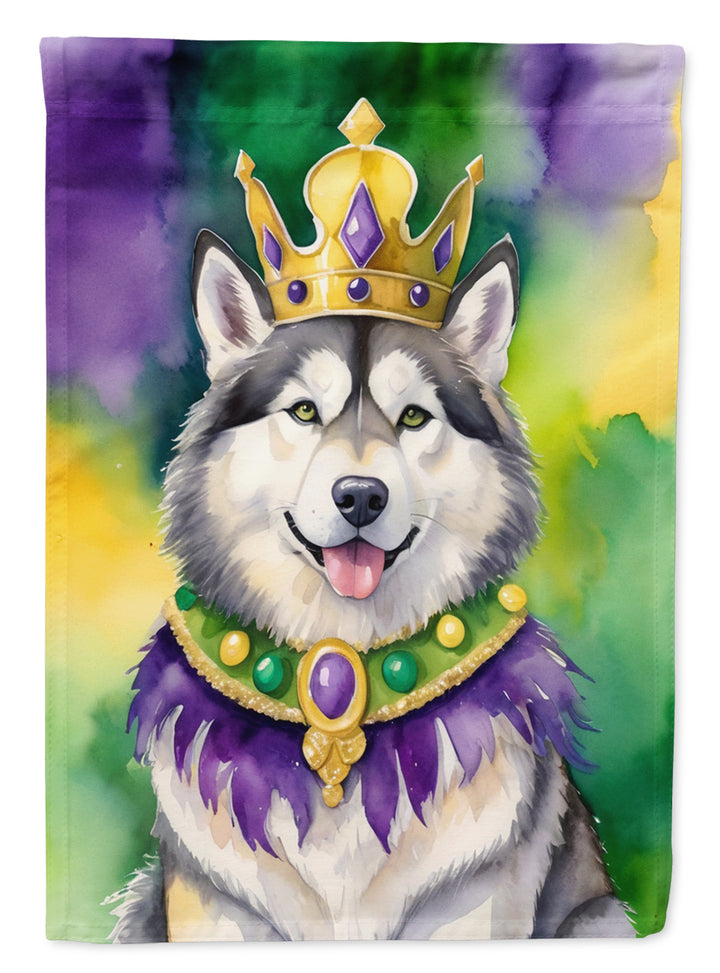 Alaskan Malamute King of Mardi Gras House Flag Image 1