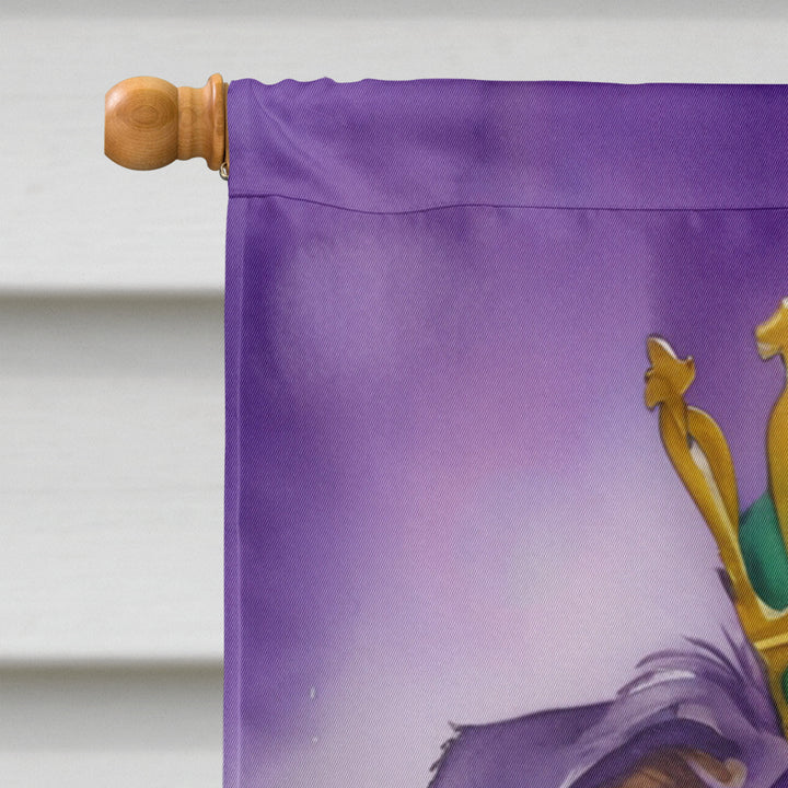 Australian Shepherd King of Mardi Gras House Flag Image 3