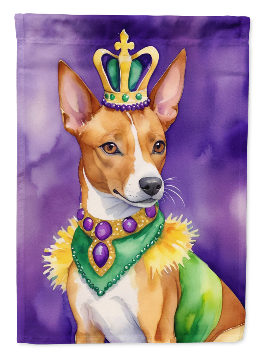 Basenji King of Mardi Gras House Flag Image 1