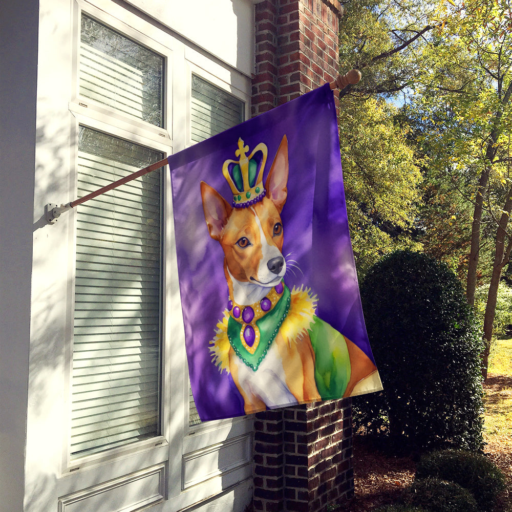 Basenji King of Mardi Gras House Flag Image 2