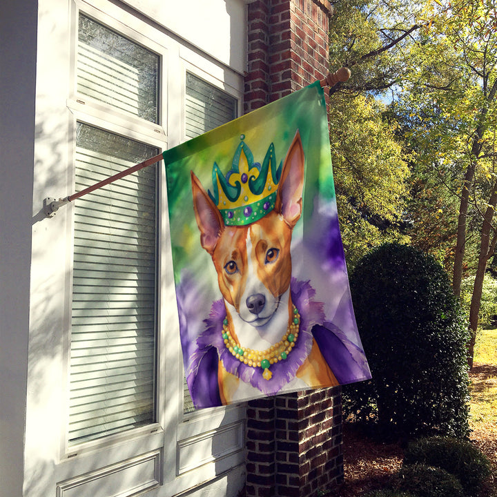 Basenji King of Mardi Gras House Flag Image 2