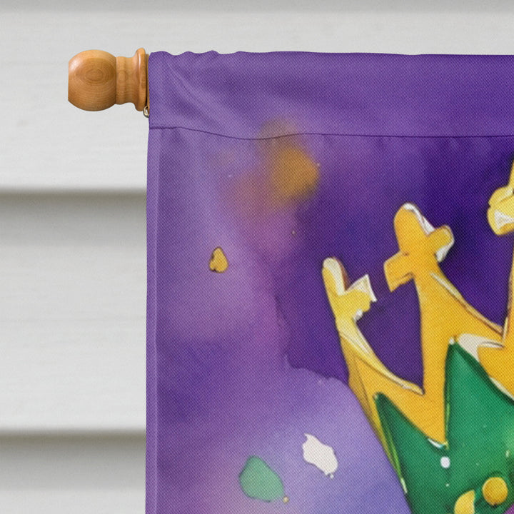 Basset Hound King of Mardi Gras House Flag Image 3