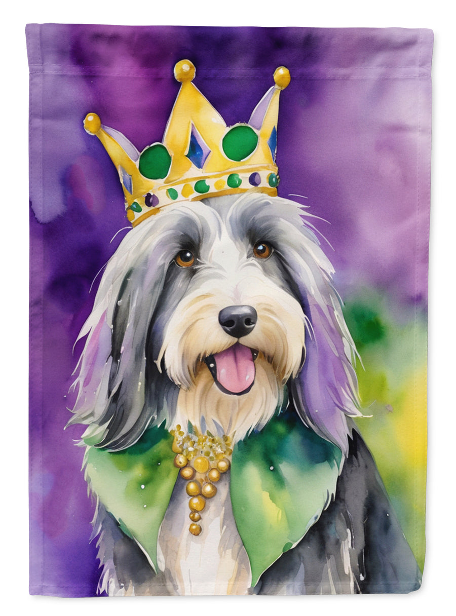 Bearded Collie King of Mardi Gras House Flag Image 1