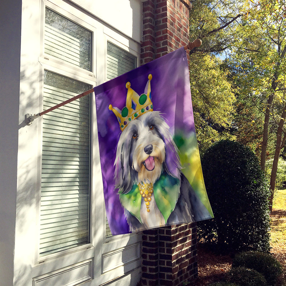 Bearded Collie King of Mardi Gras House Flag Image 2