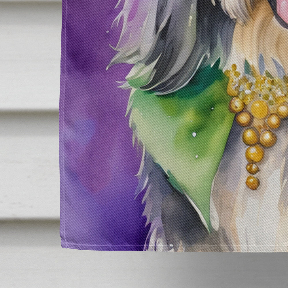 Bearded Collie King of Mardi Gras House Flag Image 4