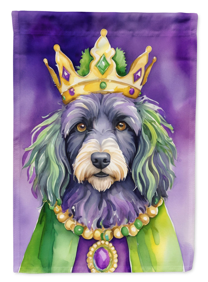 Bergamasco Sheepdog King of Mardi Gras House Flag Image 1