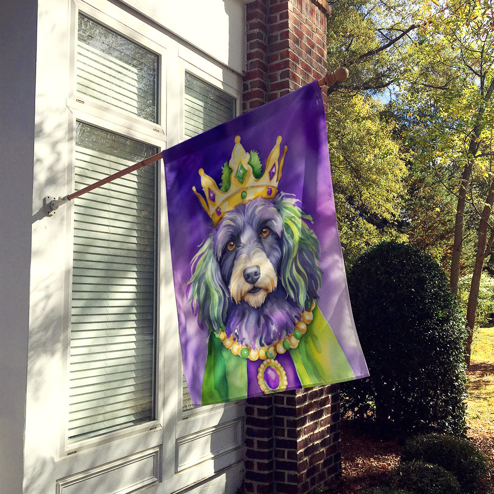 Bergamasco Sheepdog King of Mardi Gras House Flag Image 2