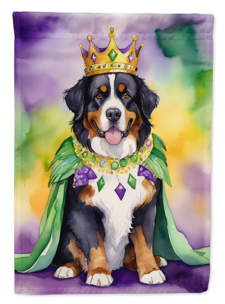 Bernese Mountain Dog King of Mardi Gras House Flag Image 1