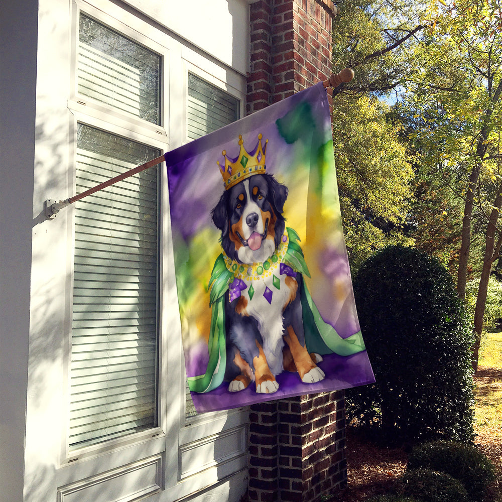 Bernese Mountain Dog King of Mardi Gras House Flag Image 2