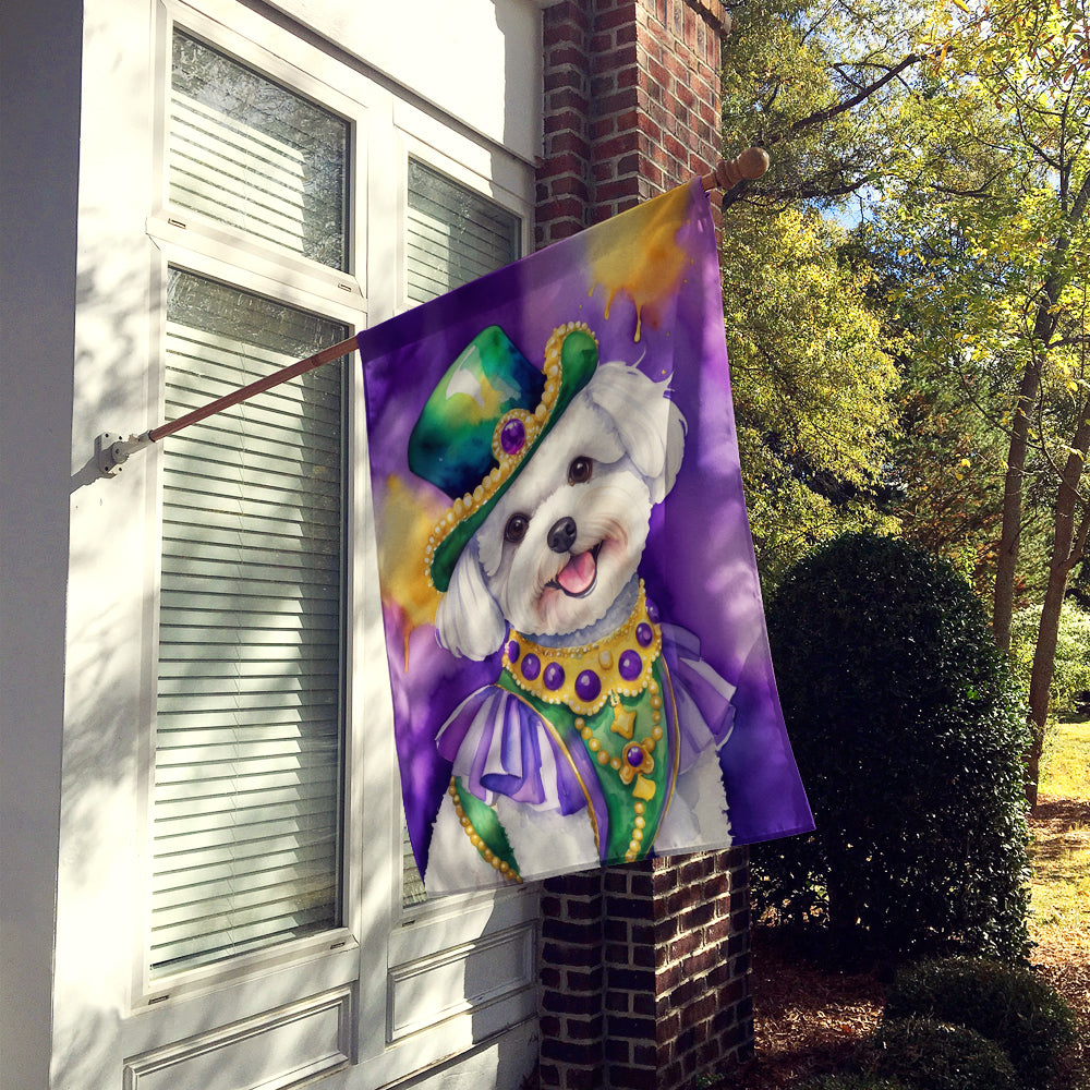 Bichon Frise King of Mardi Gras House Flag Image 2