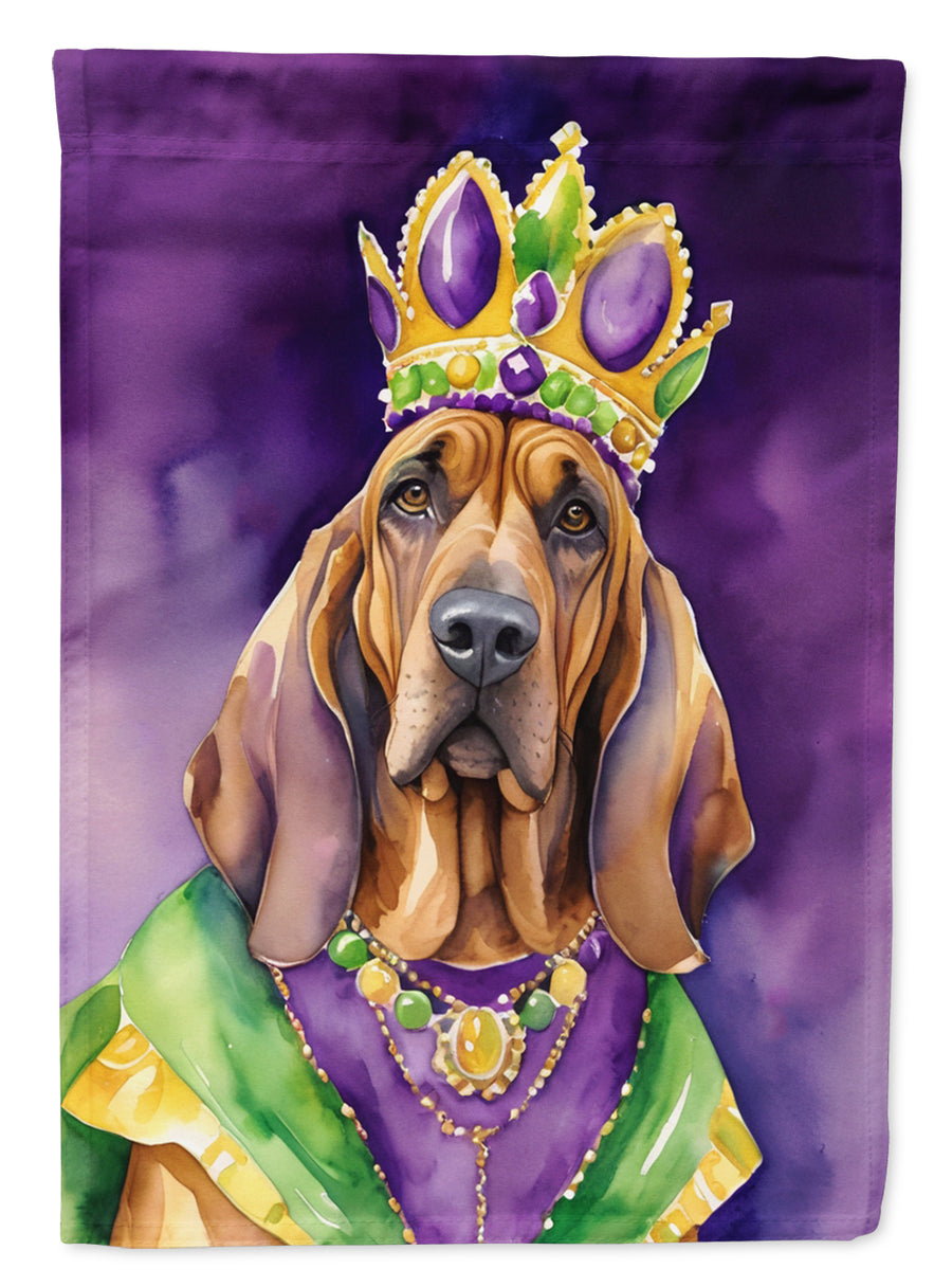 Bloodhound King of Mardi Gras House Flag Image 1