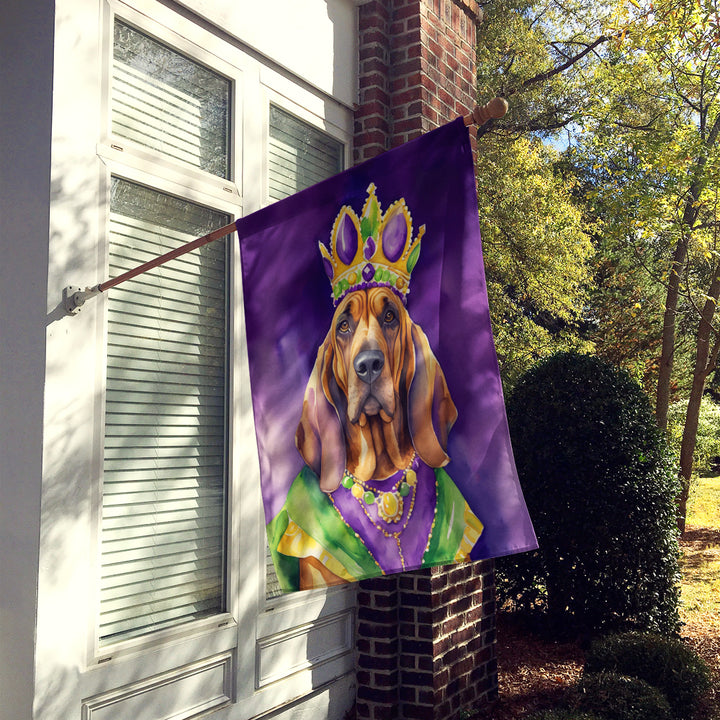 Bloodhound King of Mardi Gras House Flag Image 2