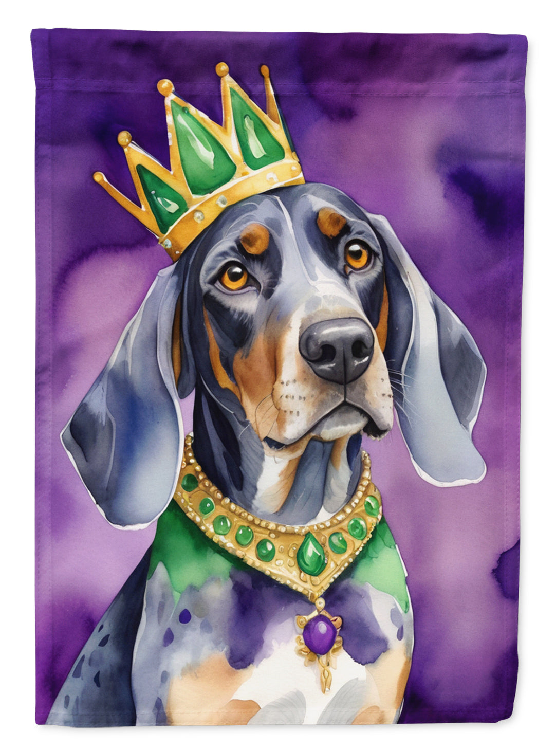 Bluetick Coonhound King of Mardi Gras House Flag Image 1