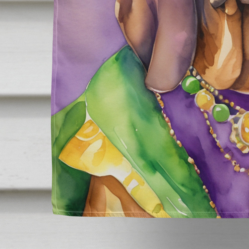 Bloodhound King of Mardi Gras House Flag Image 4