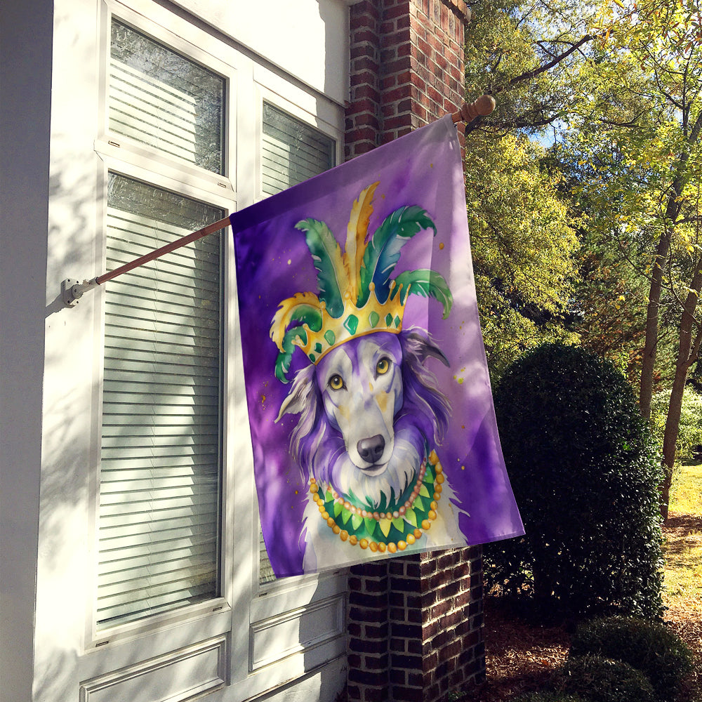 Borzoi King of Mardi Gras House Flag Image 2