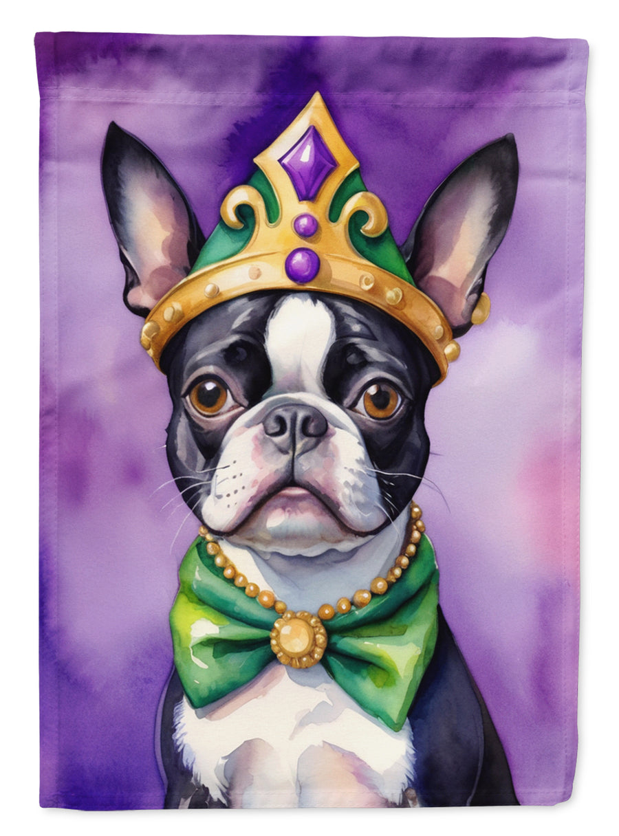 Boston Terrier King of Mardi Gras House Flag Image 1