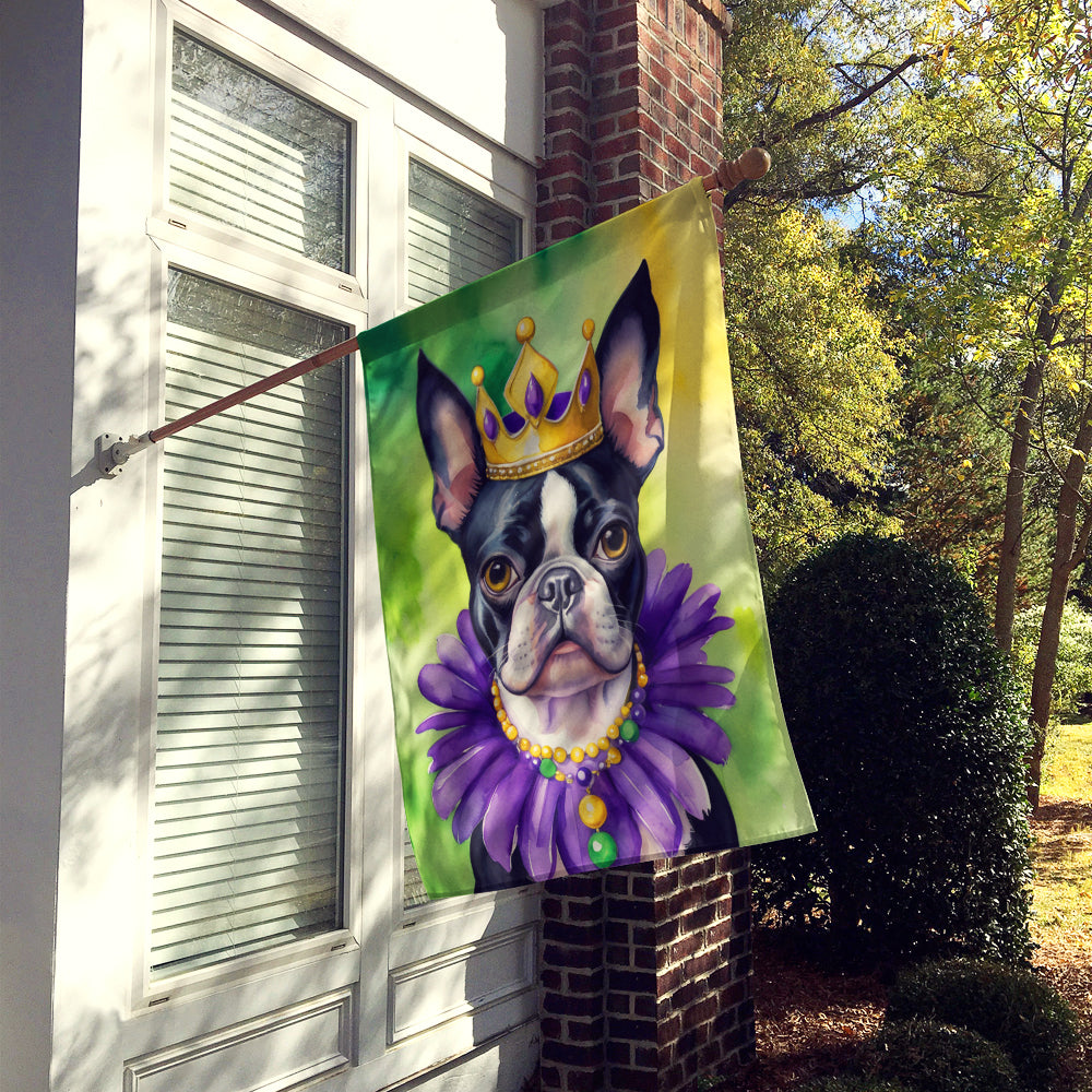 Boston Terrier King of Mardi Gras House Flag Image 2