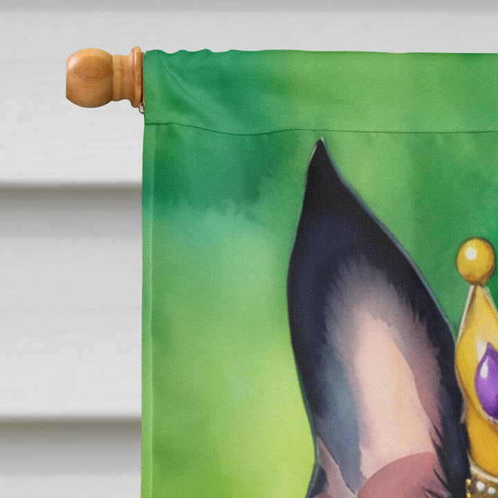 Boston Terrier King of Mardi Gras House Flag Image 3