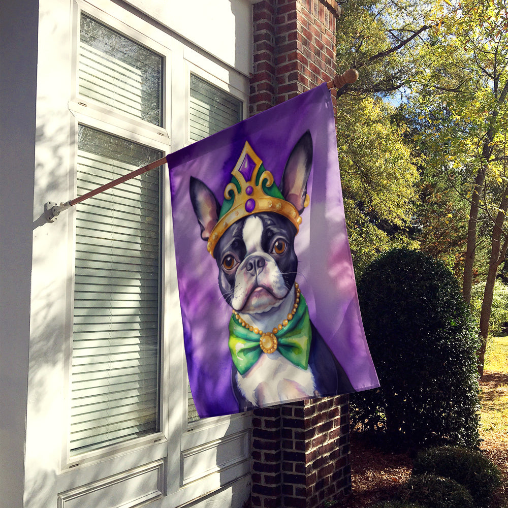 Boston Terrier King of Mardi Gras House Flag Image 2