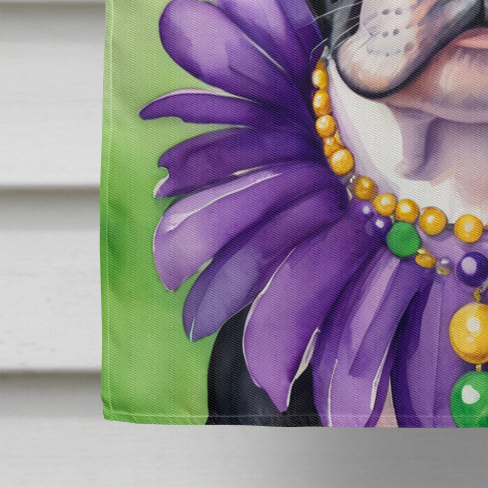 Boston Terrier King of Mardi Gras House Flag Image 4